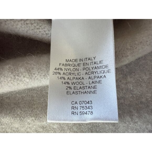 Bianco & Blu Women's Medium Wool Blend Light Grey V-neck Sweater - Picture 5 of 7